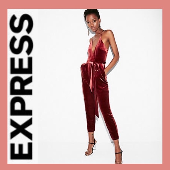 Express Pants - 🎈SALE🎈BNWT EXPRESS Velvet Jumpsuit